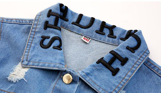 Fashion Simple Children's Denim Trench Coat - Kidnor