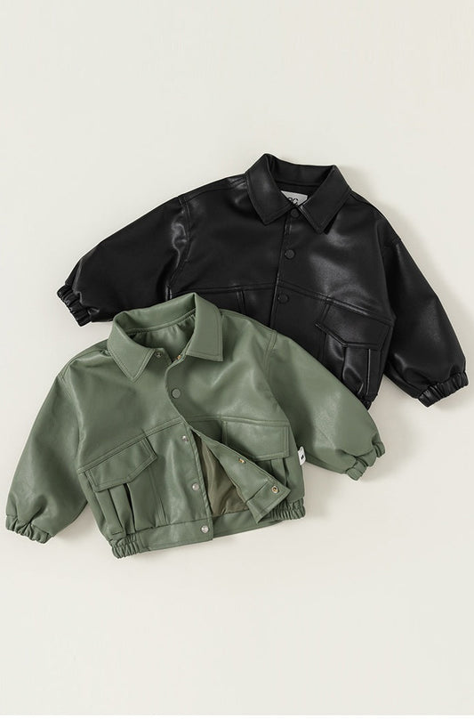 Children's Coat Autumn Leather Top - Kidnor