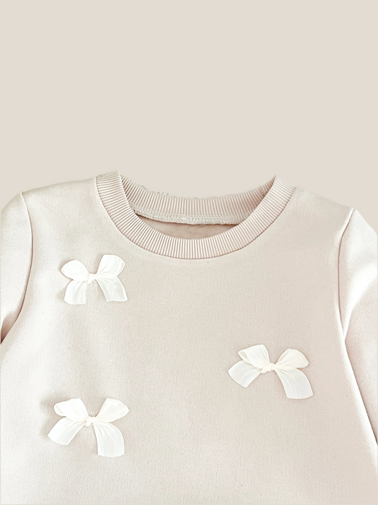 Girls Bowknot Sweatshirt Bell Bottom Set - Kidnor