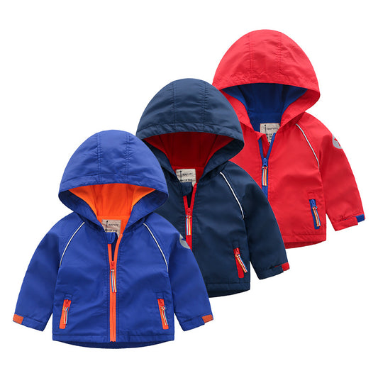 Boys' Hooded Autumn Clothing Children's Fleece Jacket - Kidnor
