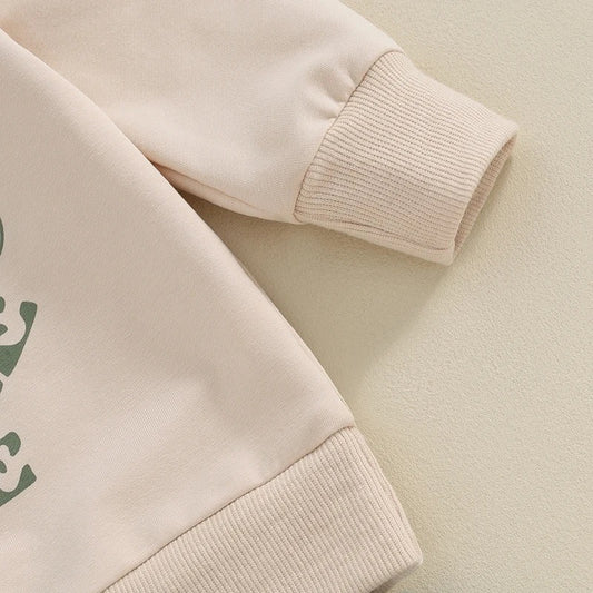 Crew Neck Pullover Sweatshirt Sweatpants Suit - Kidnor