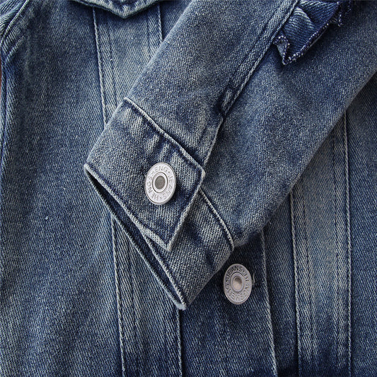 Girls' Denim Jacket Children's Western Style All Match