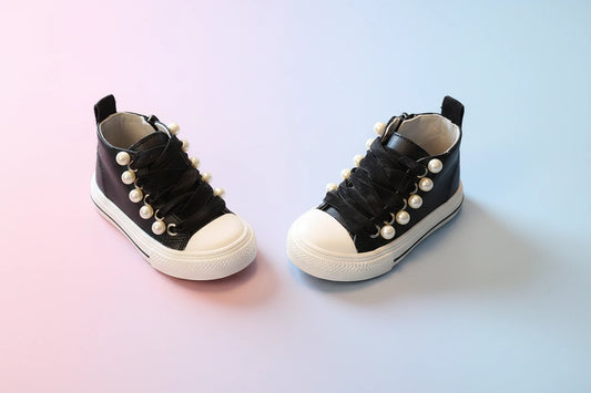 Girls' Princess shoes - Pearl & Rivet Design Waterproof Ankle shoes