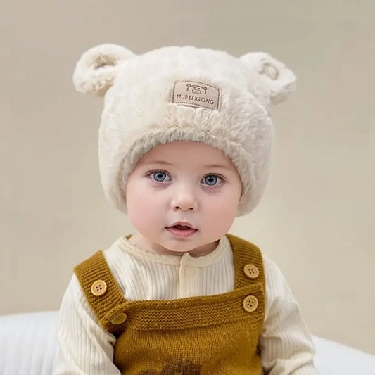 Winter Baby Hat with Bear Ears – Plush, Cozy & Lightweight - Kidnor