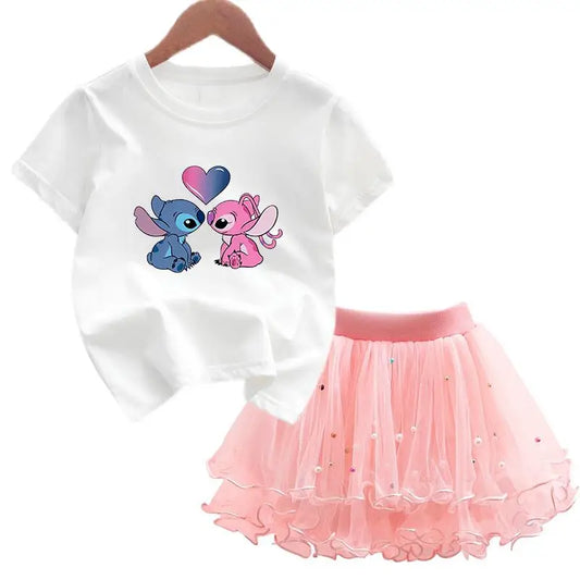 Girls Stitch T-Shirt and Tutu Skirt Set - Kidnor