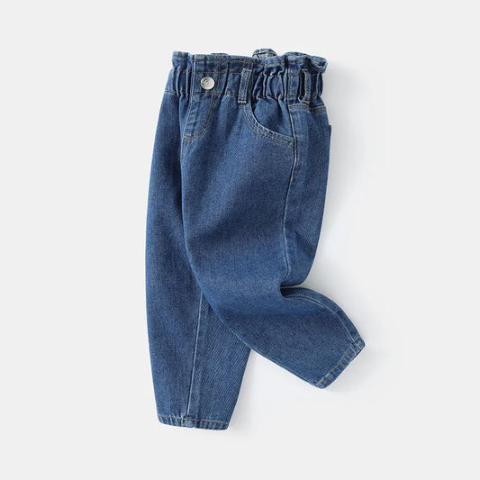 Denim Elastic Waist Jeans - Kidnor