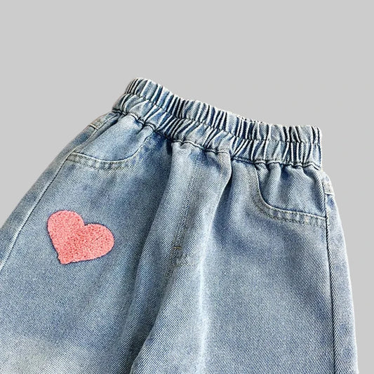 Jeans Straight Loose Washed Soft Denim Wide-Leg - Kidnor