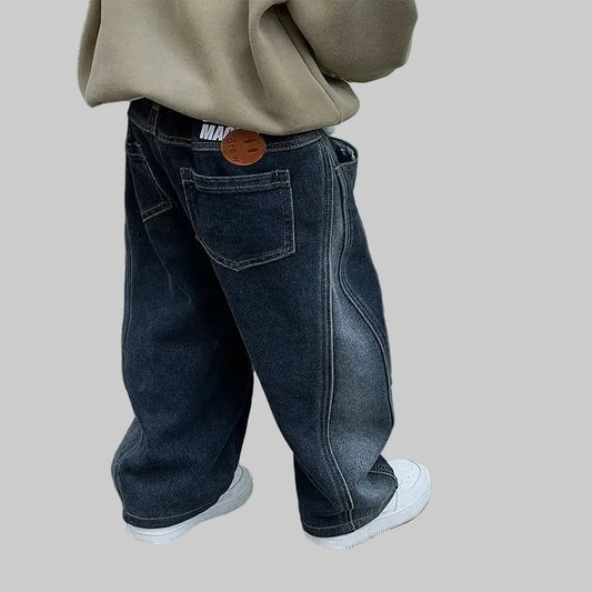 2-12Y Childrens Denim Pants Fleece Thickened - Kidnor
