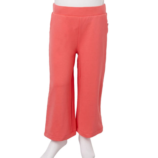 Children's wide-leg trousers, coral pink, size 116