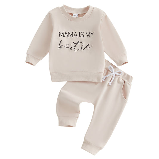 Fashion Children Letter Print Sweatshirt Suit - Kidnor