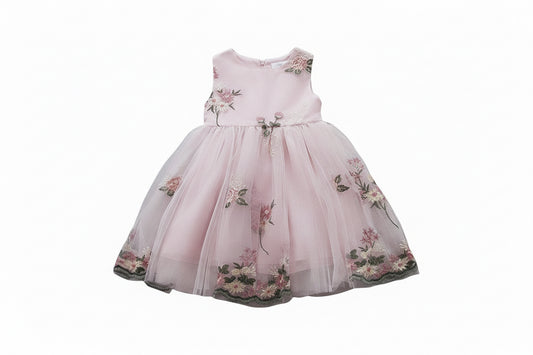 Girls' Cotton Embroidered Sling Sleeveless Dress - Kidnor