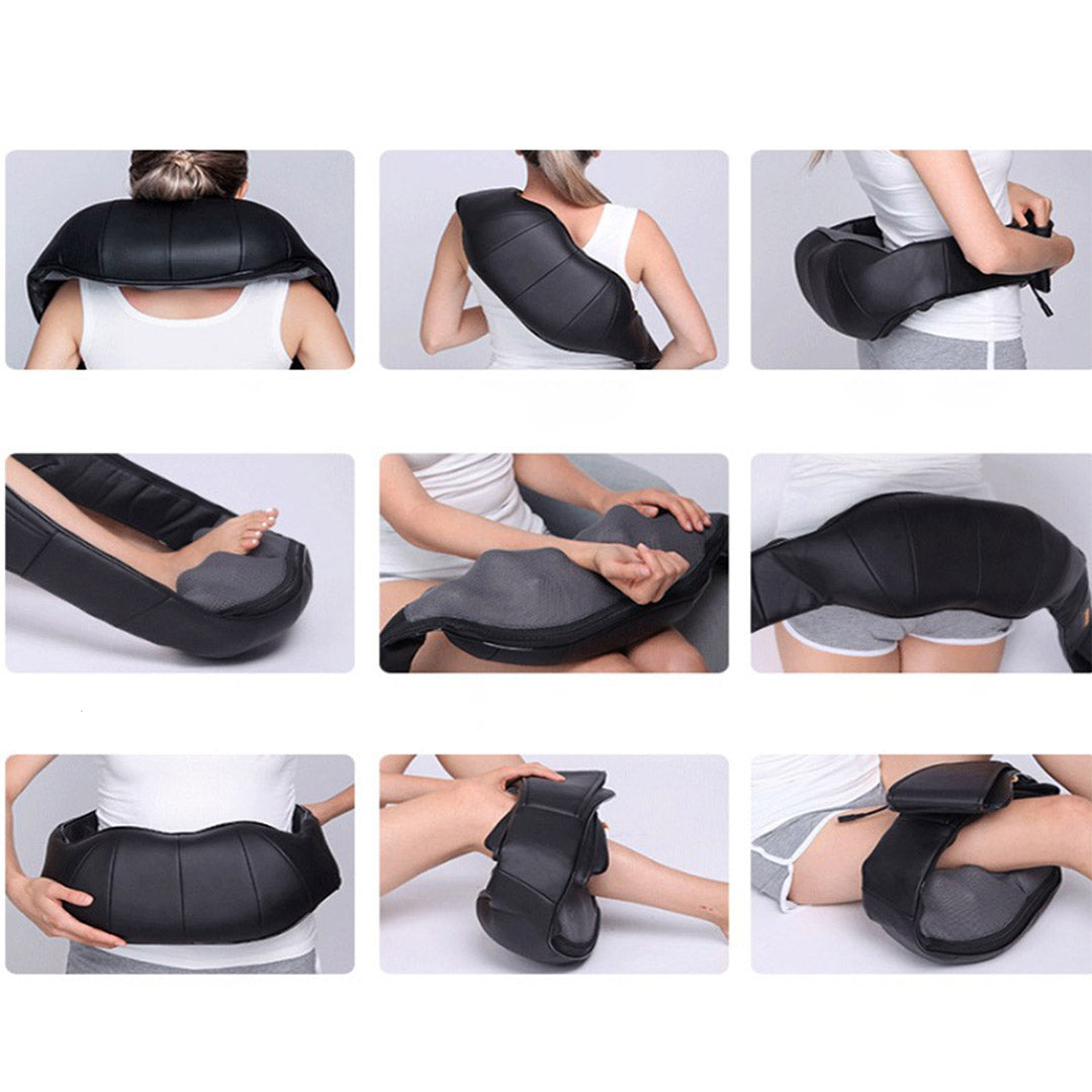 NNEAGS 2X Electric Kneading Back Neck Shoulder Massage Arm Body Massager Black/White