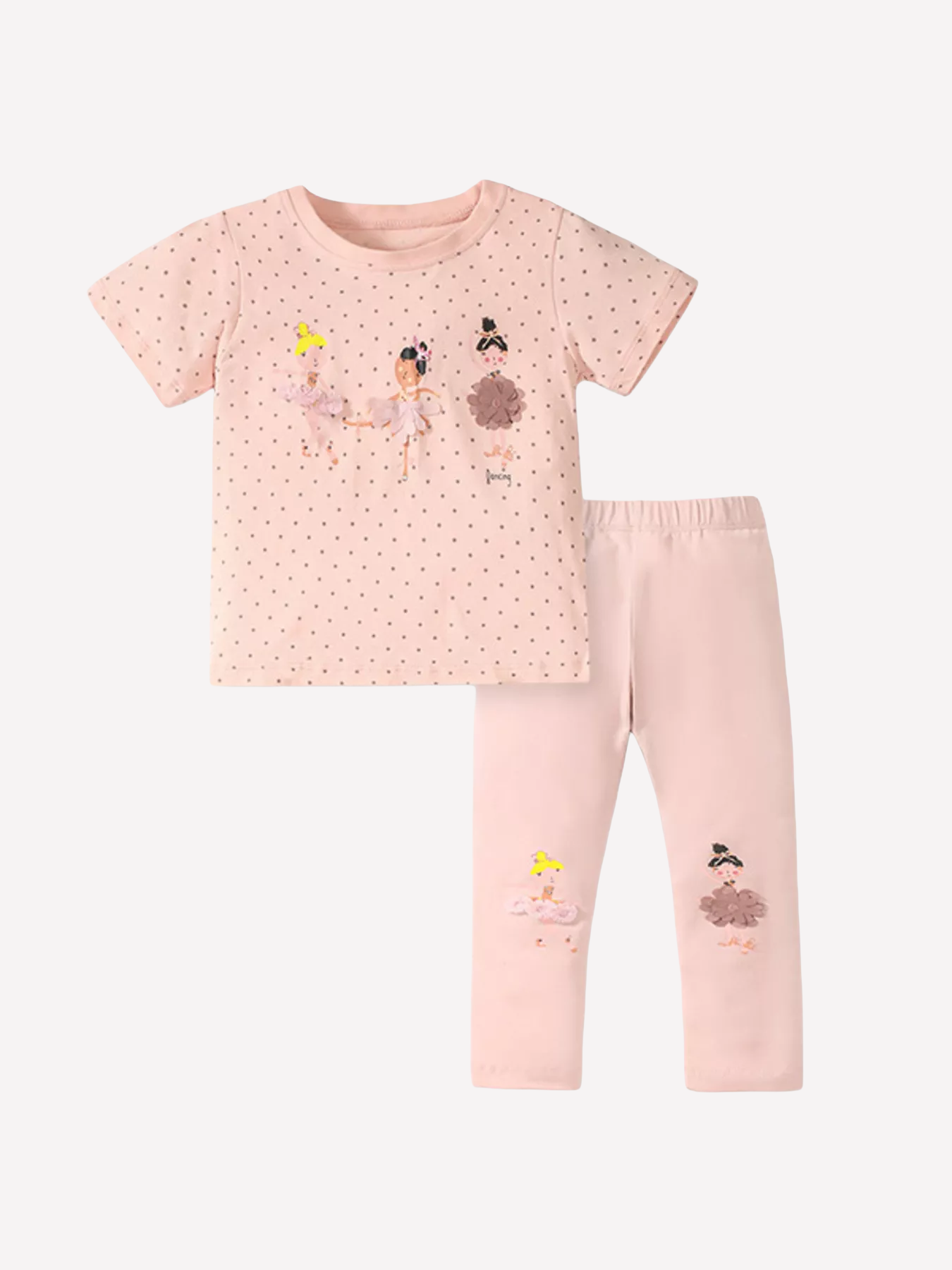 Children's Ballerina Round Neck Top and Pants Set - Kidnor