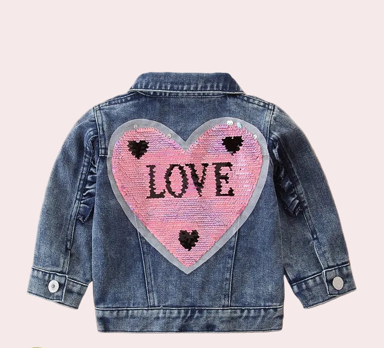 Girls' Denim Jacket Children's Western Style All Match