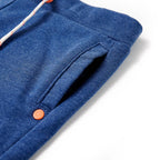 Children's shorts with drawstring, dark blue melange, size 104.