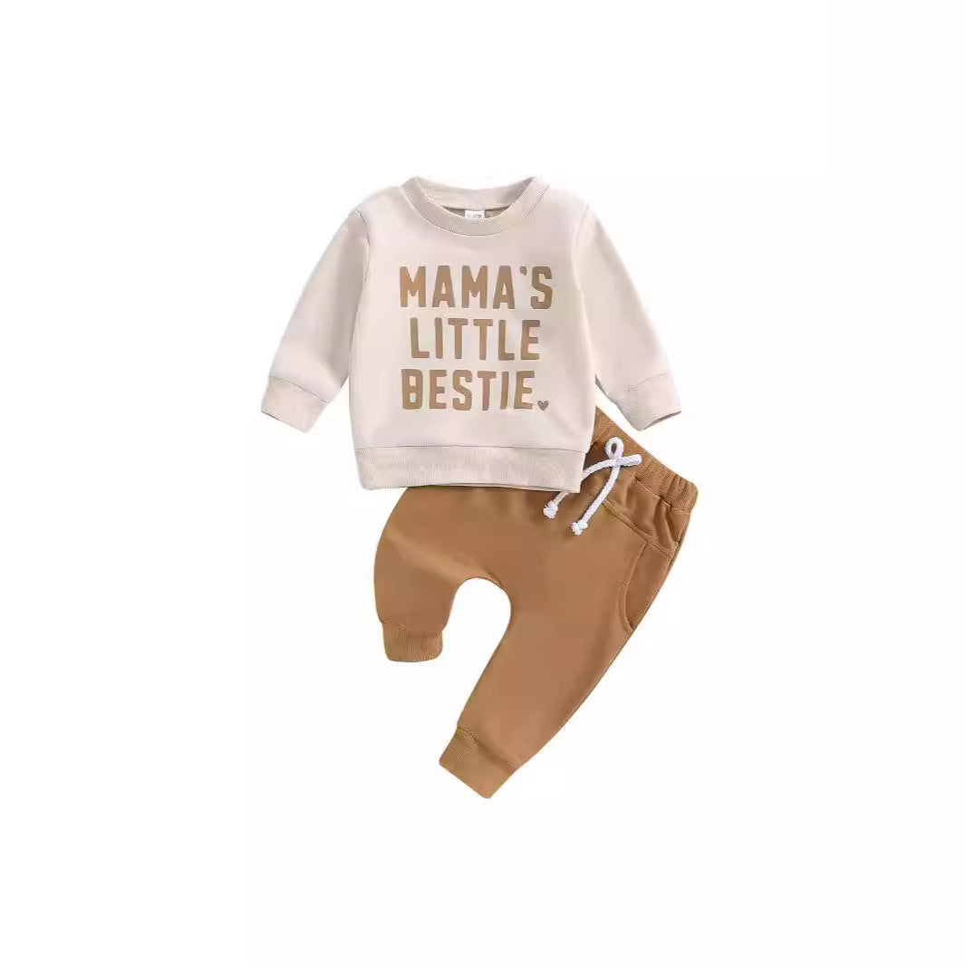 Letter Print Sweatshirt Suit - Kidnor