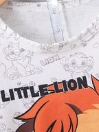 Small Stone Print And Suspender Pants Baby Clothing Two-piece Set