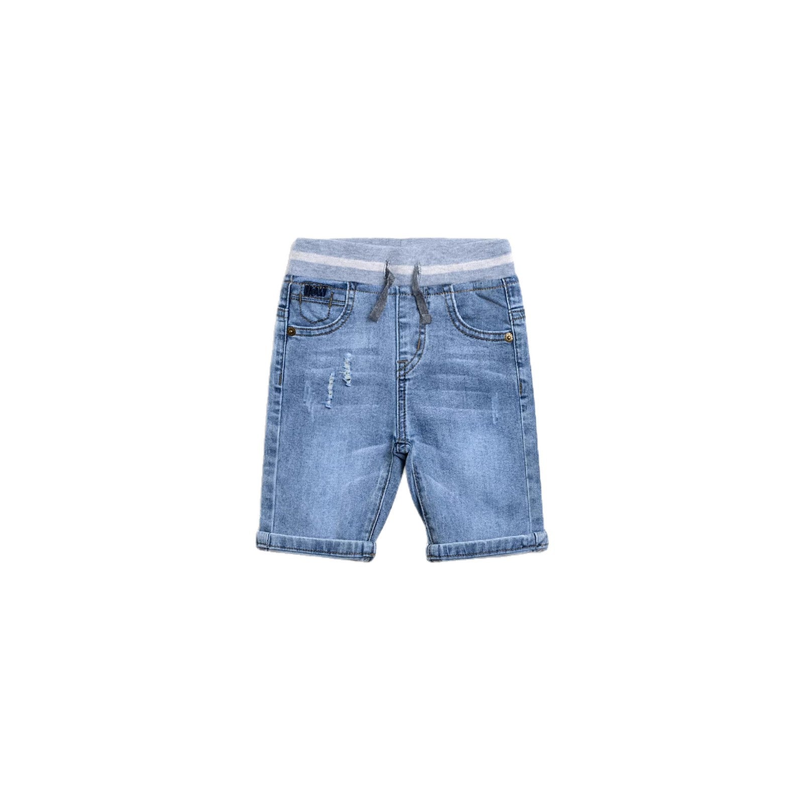 Summer Clothing Pants Shorts Boys Ribbed-waist Denim Mid-length Pants