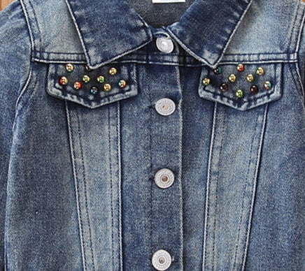 Girls' Denim Jacket Children's Western Style All Match