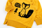 Children's Three-piece Pullover High Waist Pants Cartoon Fox Print