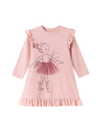 Children's Ruffle Trim Long Sleeve Dress - Kidnor