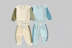 Color Matching Long-sleeve Sweater Set - Kidnor
