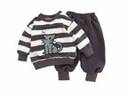 Fashionable Cartoon Long-Sleeve Sweatshirt Two-Piece Set For Little And Middle-Size Kids