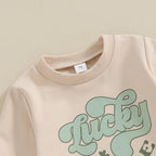 Crew Neck Pullover Sweatshirt Sweatpants Suit - Kidnor