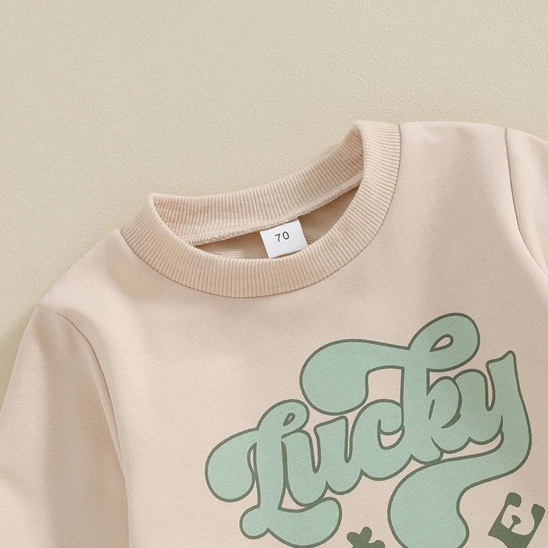 Crew Neck Pullover Sweatshirt Sweatpants Suit - Kidnor