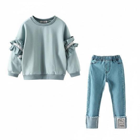 Lace sleeve and jeans - Kidnor