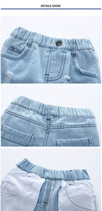 Boys' Ripped Jeans Shorts Beach Shorts