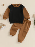 Boys Sporty Color-Block Long-Sleeve Hoodie Set
