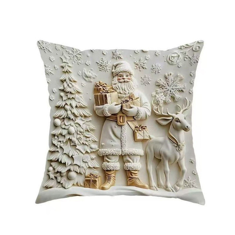 Christmas Festival Elk Rabbit Decorative Sofa Atmosphere Linen Cushion Cover