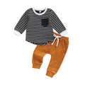 Striped Long Sleeve T-Shirt and Pants Set - Kidnor