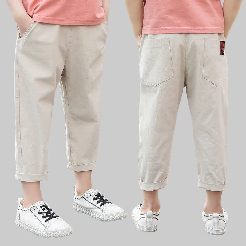 Summer Cotton And Linen Trousers Children's Casual Pants - Kidnor