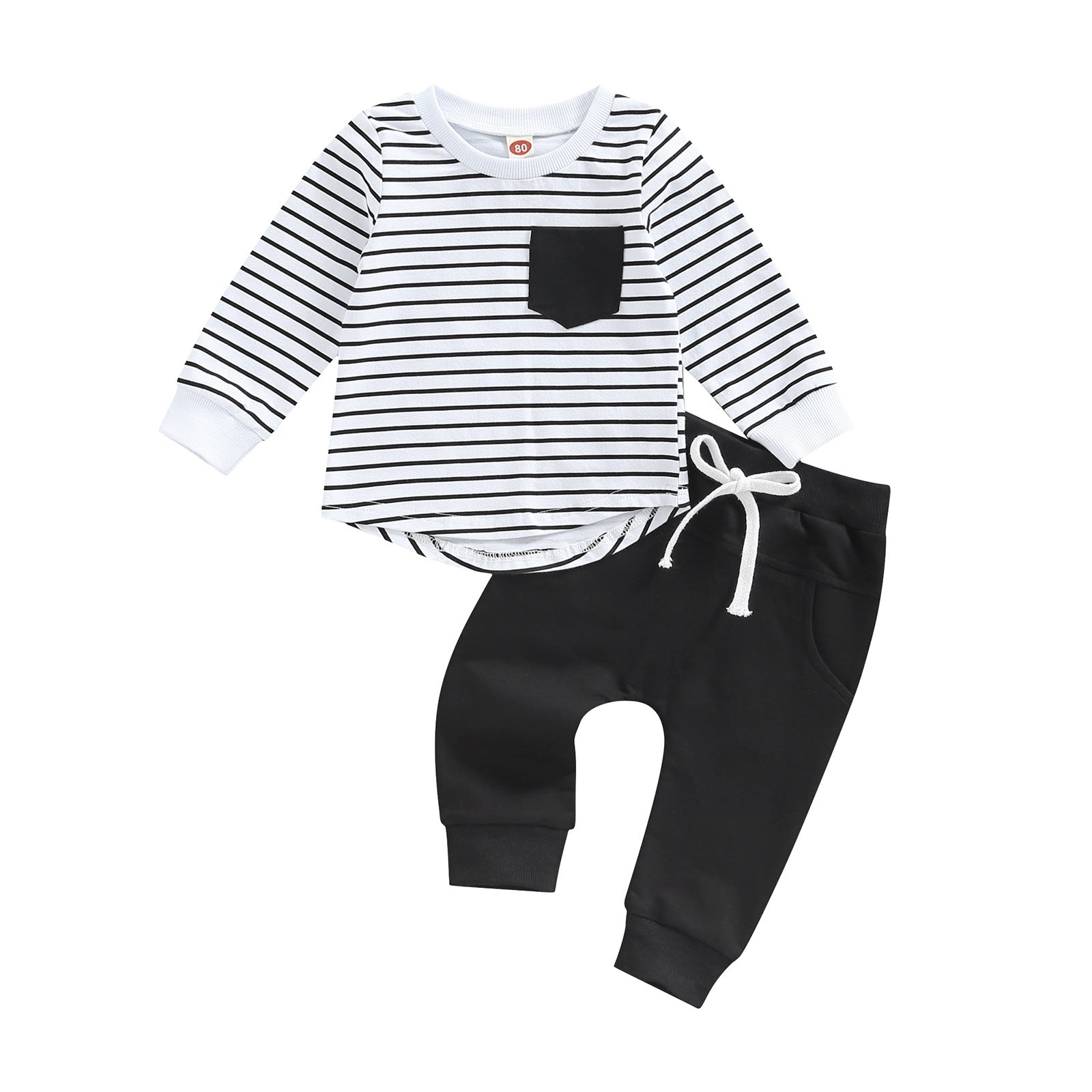 Striped Long Sleeve T-Shirt and Pants Set - Kidnor