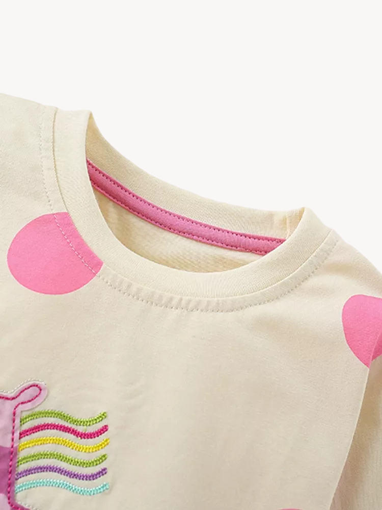 Children's Unicorn Polka Dot Top and Pants Pajama Set - Kidnor