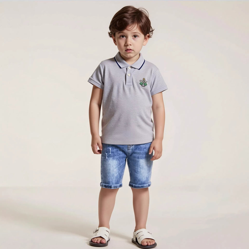 Summer Clothing Pants Shorts Boys Ribbed-waist Denim Mid-length Pants
