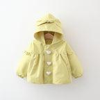 Children's Mid-length Love Hooded Trench Coat