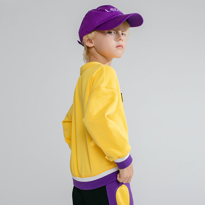 Boys' sweater with crew neck letters - Kidnor
