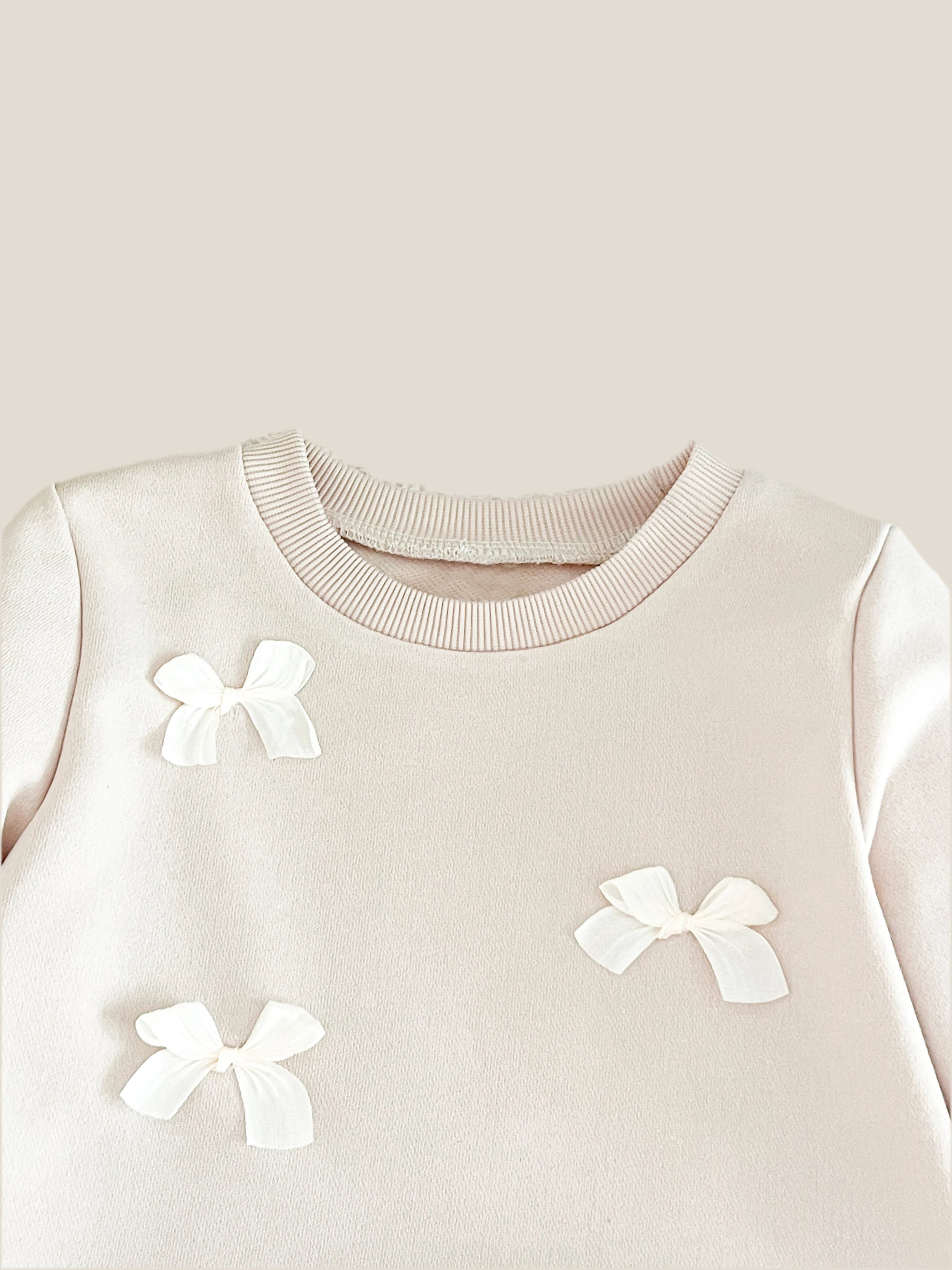 Girls Bowknot Sweatshirt Bell Bottom Set - Kidnor