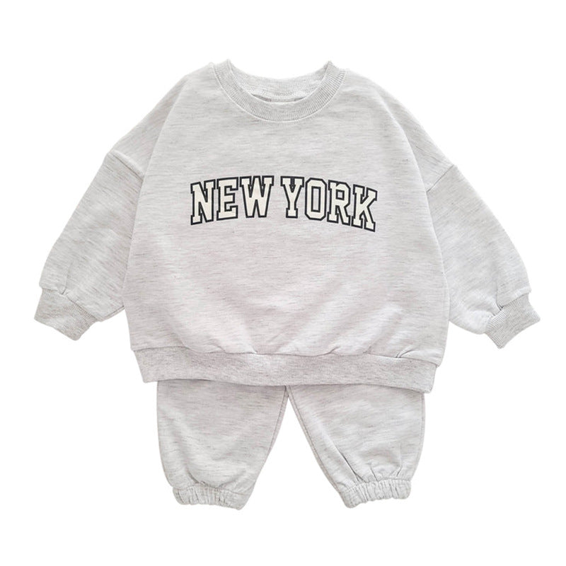 Boys  Sweatshirt Set Trendy Letter Print - Kidnor