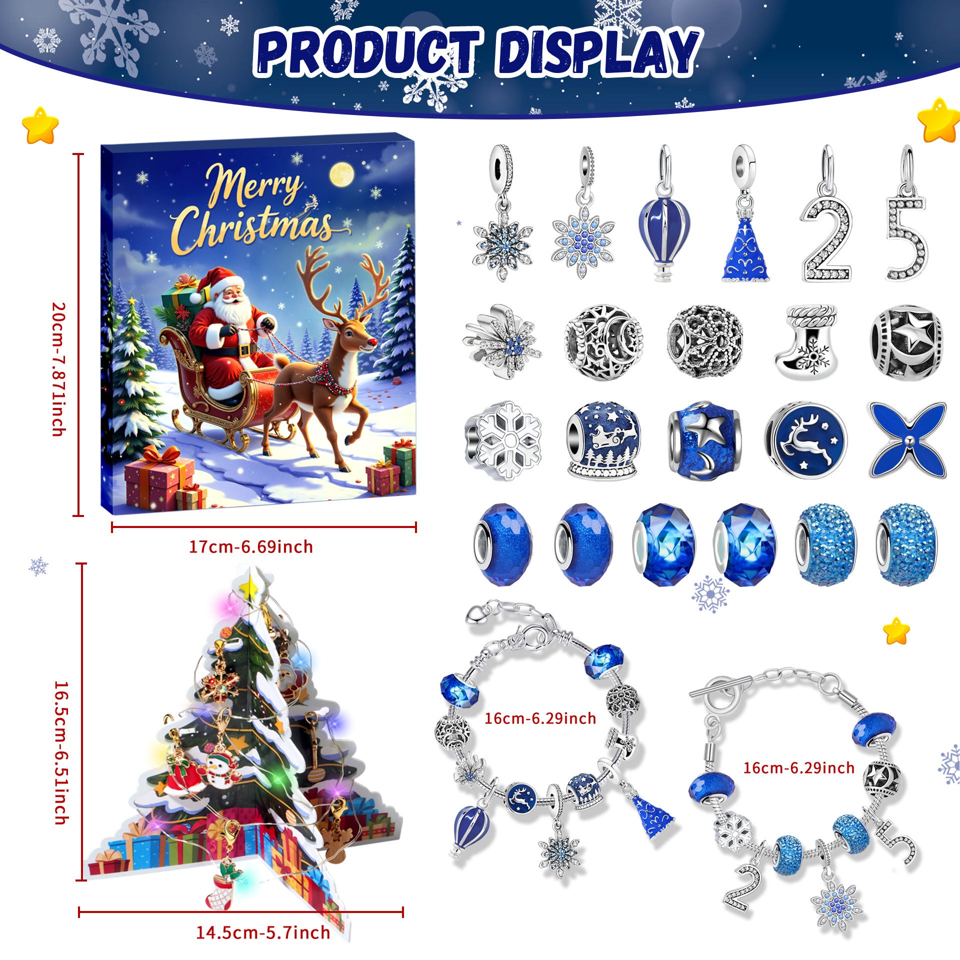 24 Grid Christmas Advent Calendar Countdown Set