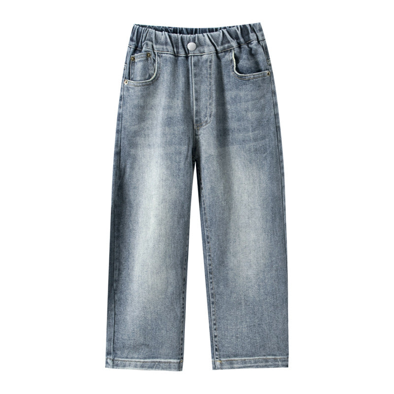 Trendy Men's Straight Loose Jeans Solid Color