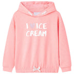 Children's light pink hoodie, size 104; Children's light pink hoodie, size 116; Children's light pink hoodie
