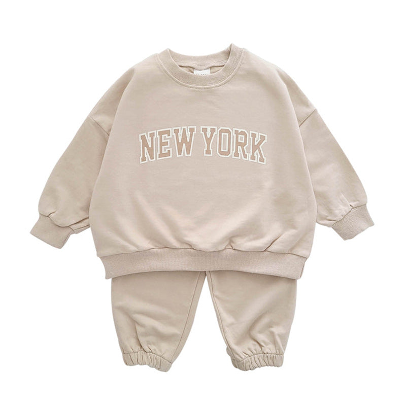 Boys  Sweatshirt Set Trendy Letter Print - Kidnor