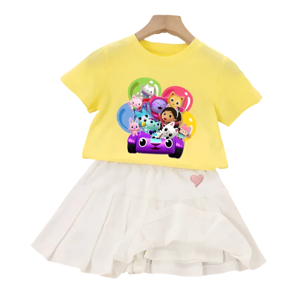 Girls Gabby Dollhouse Pleated Skirt Sets - Kidnor