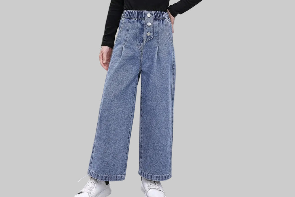 Fashion Loose Simple Casual Girls Jeans - Kidnor