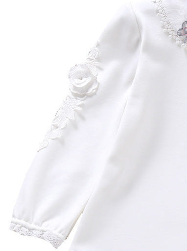 Children's Peter Pan Collar White Long-sleeved Bottoming Shirt