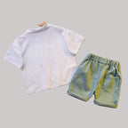 Summer New Cotton Baby Boy And Baby Girl Short-sleeved Shorts Two-piece Set